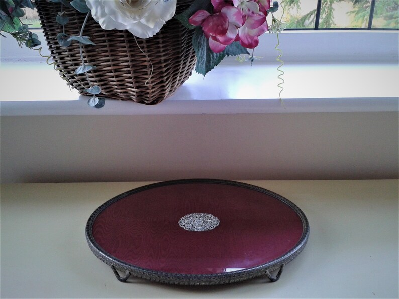 Vintage Oval Glass Dressing Table Tray Etsy