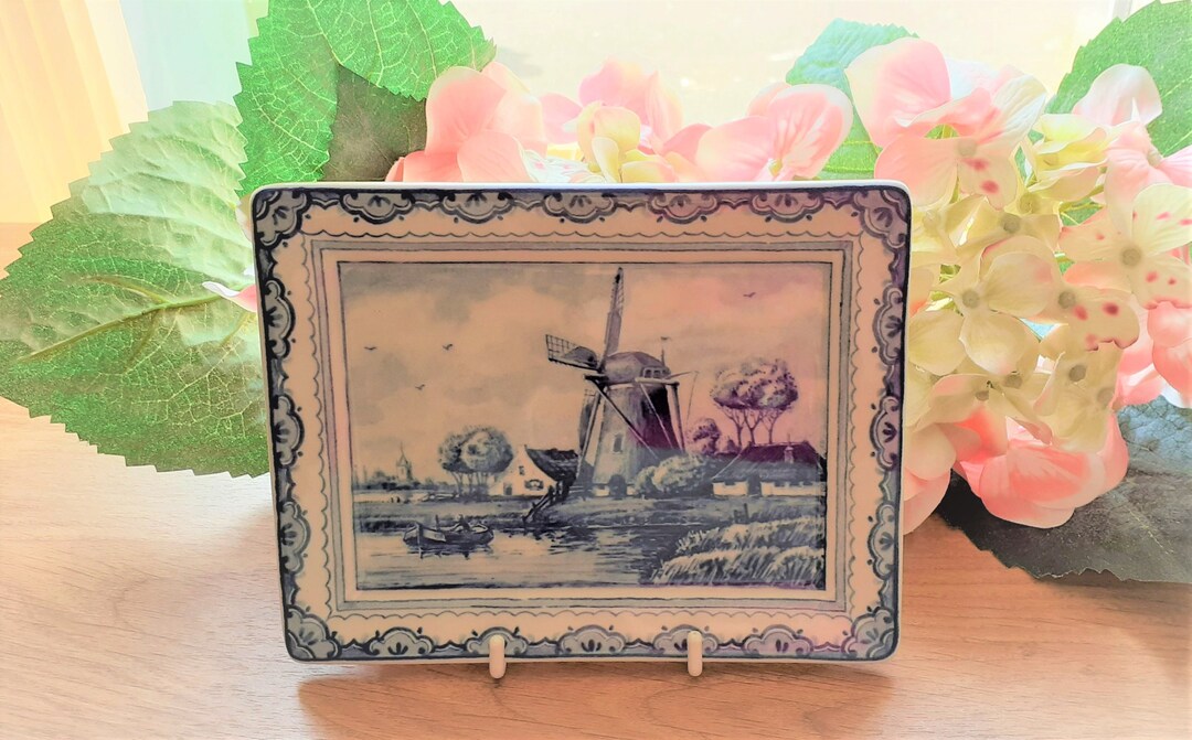 Delft Blue Wall Plaque, Vintage Delftsblau Handwerk Wall Plaque