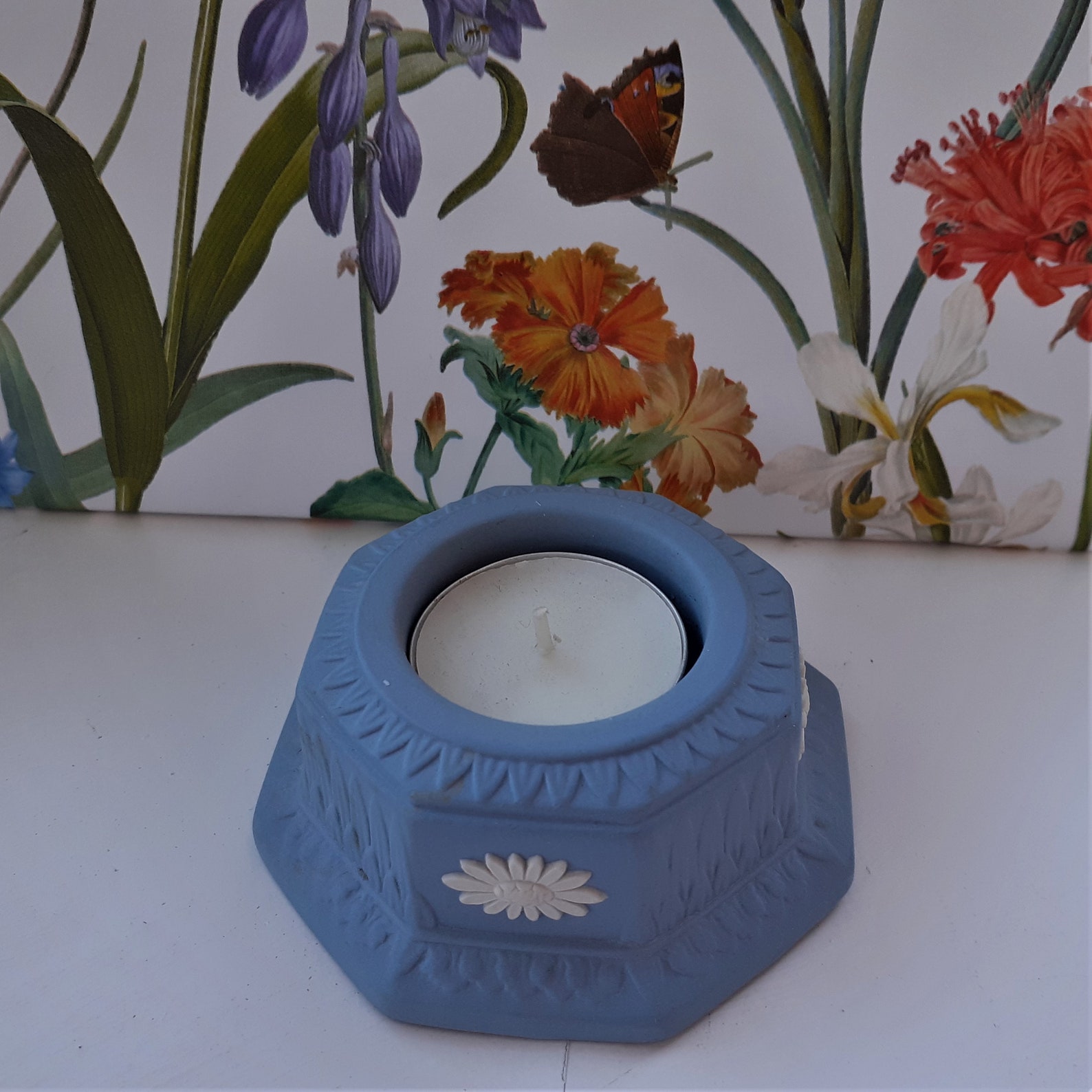 Wedgwood Blue Tea Light HolderJasperware Candle Etsy