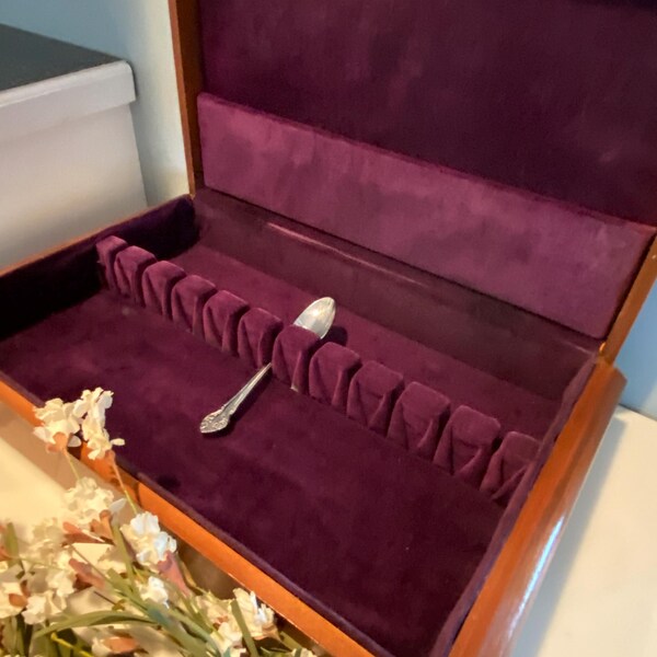 Antique Solid Wood Flatware/Silverware Chest