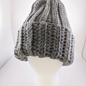 Dark Gray Ribbed Beanie