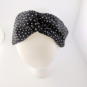 Black with White Polka Dots Headband
