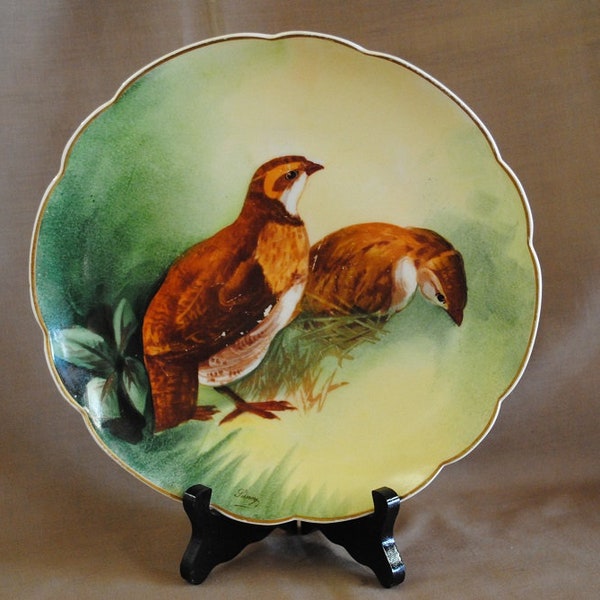 Limoges Bird Plate Etsy