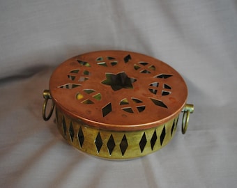 Mid-Century Copper and Brass Teapot Warmer