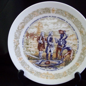 1973 D&#39;Arceau Limoges Lafayette Legacy &quot;North Island Landing&quot; Plate by Restieau