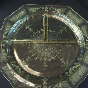 Topaz &quot;Princess&quot; Grill Plate, Hocking Glass Company - 1931-1935