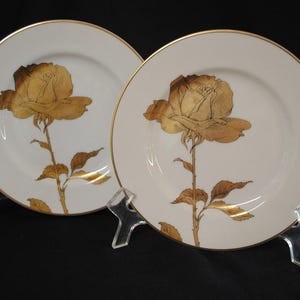 Fitz & Floyd &quot;Golden Rose&quot; Salad Plates