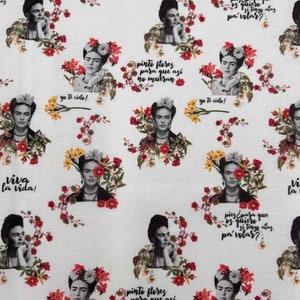 Tissu - Frida , Viva la Vida - Coton Imprimé - Patchwork