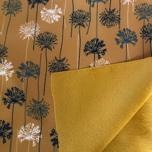 Tissu Softshell - Fleurs de Pissenlit - Déperlant - Oeko Tex Standard 100
