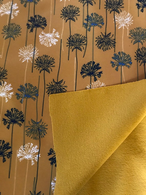 Tissu Softshell - Fleurs de Pissenlit - Déperlant - Oeko Tex Standard 100