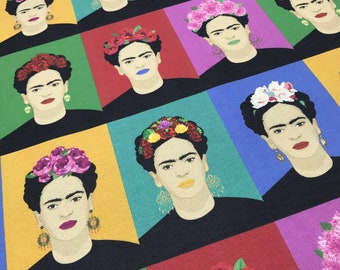 Fabric - Frida Warhol Style - Half Panama - Multicolor - Vintage