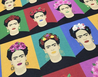 Tissu - Frida Style Warhol  - Demi Panama - Multicolore - Vintage