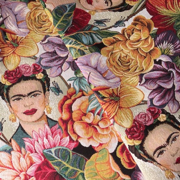 Tissu - Frida Tropique - Jacquard / Gobelin - Multicolore