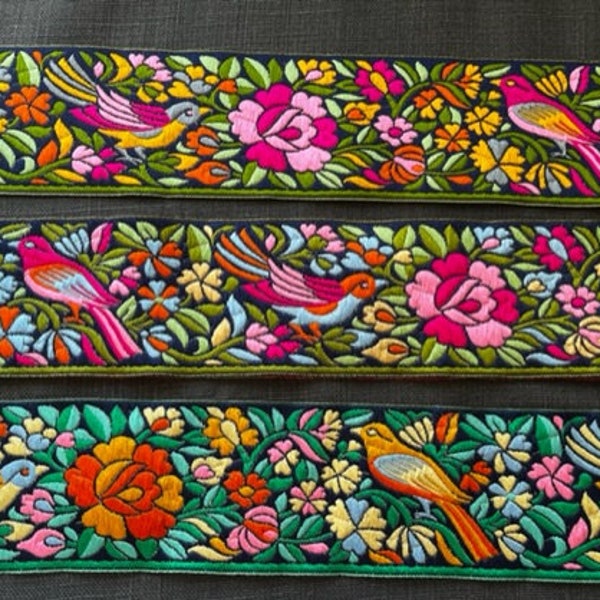 Passementerie Indienne - Happy Birds - 70m/m - Multicolore