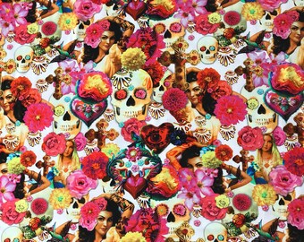 Fabric - Sugarskulls - Jersey - Knipidee - Oeko Tex Standard 100 - Digital Prints