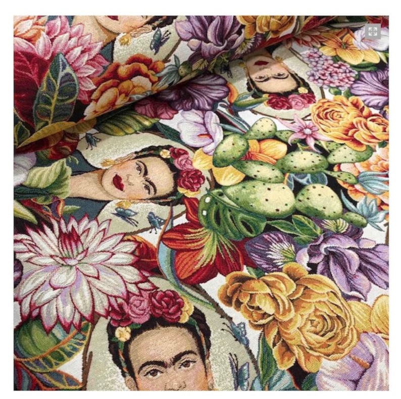 Tissu Frida Tropique Jacquard / Gobelin Multicolore image 3