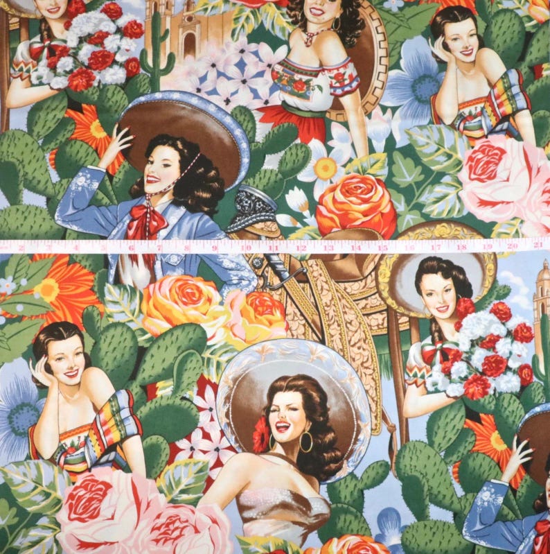 High Quality Fabric - Las Senoritas - Version 1 - Alexander Henry image 10