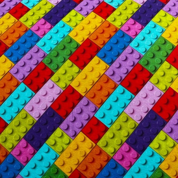 Tissu Jersey - Lego Blocks - Little Johnny - Multicolore - Oeko Tex Standard 100