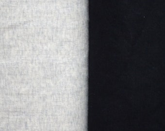 Tubular Ribbed Fabric: Black - Beige / Gray -OEKO TEX KL 1
