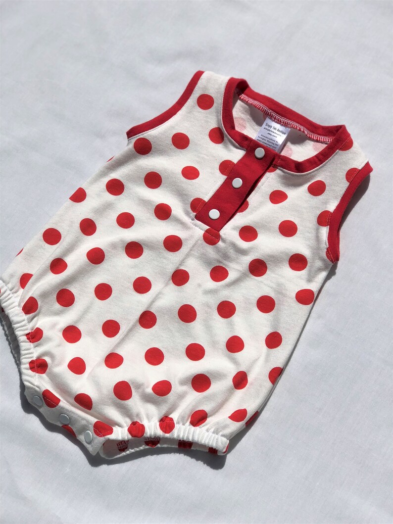 Cream Polka Dot Baby Romper with Animal Pot Embroidery