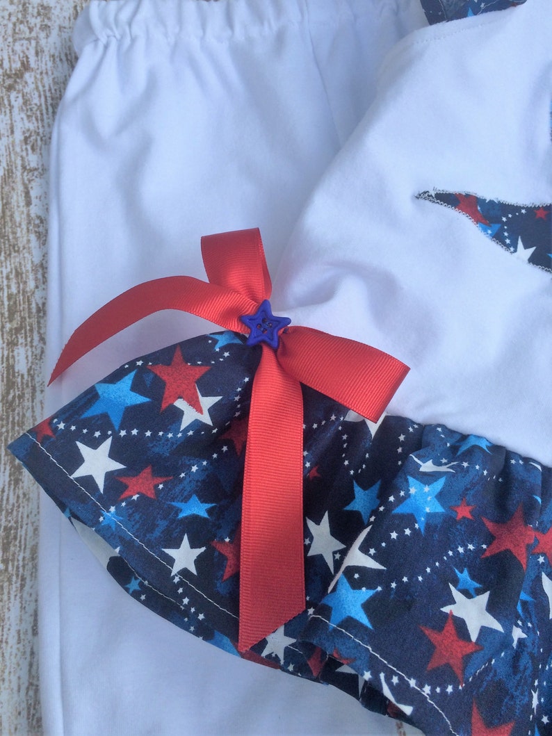 Toddler Capri Outfit Birthday Outfit Capri Outfit Girls Red White and Blue Star Capri Outfit Girls 4th of July Outfit