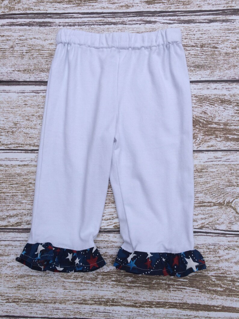 Toddler Capri Outfit Birthday Outfit Capri Outfit Girls Red White and Blue Star Capri Outfit Girls 4th of July Outfit