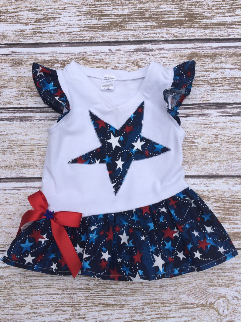 Toddler Capri Outfit Birthday Outfit Capri Outfit Girls Red White and Blue Star Capri Outfit Girls 4th of July Outfit