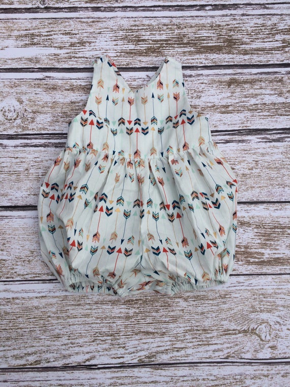 Colorful Arrow Baby Romper: Cotton Summer Bubble Romper