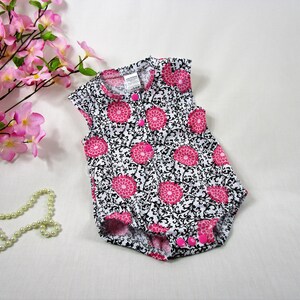 Baby Romper - Floral Knit Romper - Baby Girl Flower Romper - Pink Flower Baby Romper - Baby Girl Breezy Romper - Birthday Romper - Baby Gift