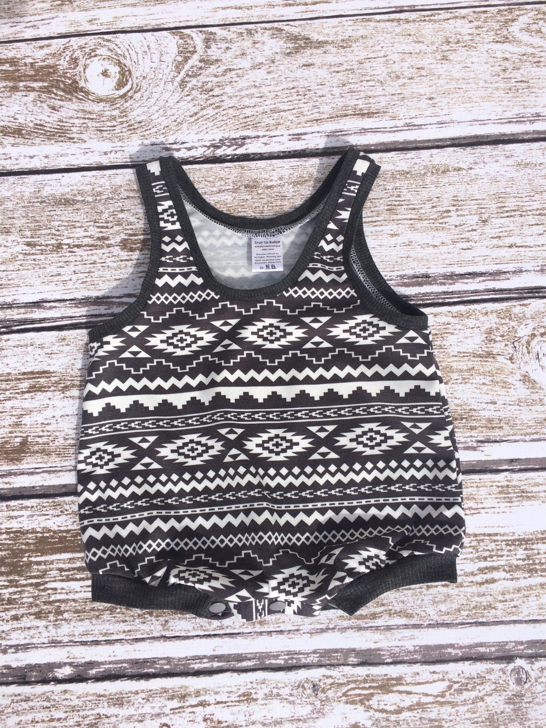 Baby Boy Aztec Romper: Gray Cream Tribal Knit Playsuit - Etsy