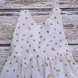 Gold Dotted Baby Romper: 100% Cotton Summer Bubble Romper image 4