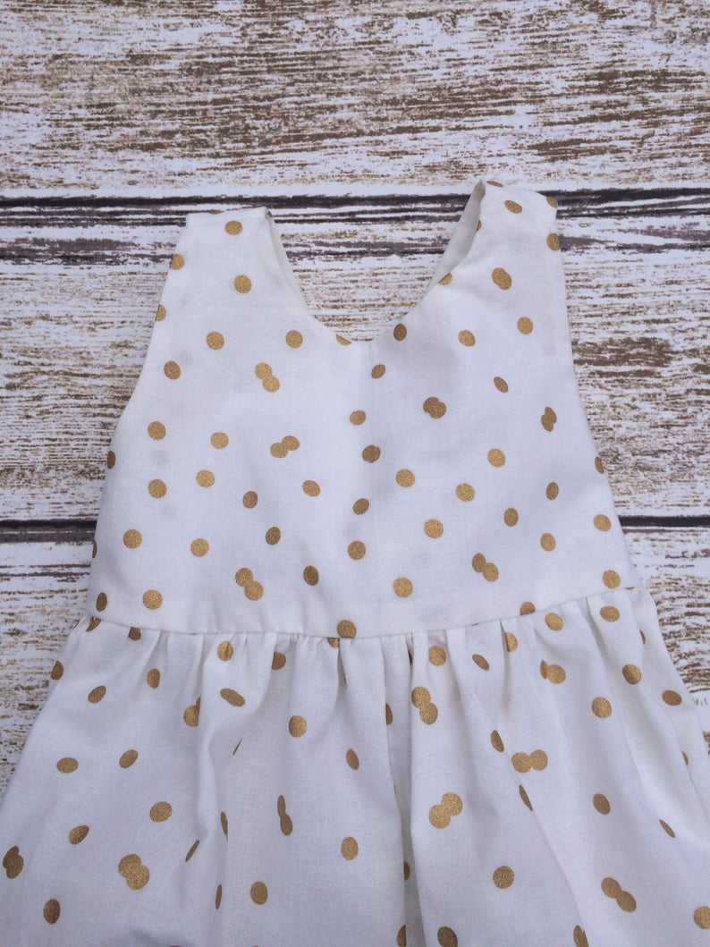 Gold Dotted Baby Romper: 100% Cotton Summer Bubble Romper image 4