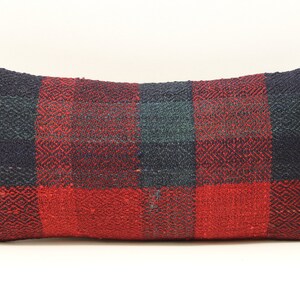 Handmade Lumbar kilim pillow 10x20 inch (25x50 cm) Oriental Boho pillow Turkish Kilim pillow cover Chair pillow Small Oblong Kilim A-852