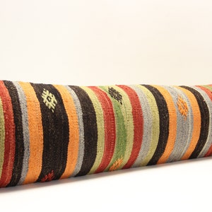 Twin extra long size kilim pillow cover 12x48 inch Handmade King size Unique lumbar Flaming Kilim pillow cover Bedding Pillow  N-570