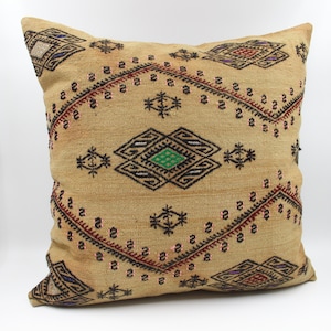 Handmade kilim pillow cover 24x24 inch Throw Sitting Accent Kelim Outdoor Sofa Oriental Extra large Pillow Fireplace King size pillow XL-899