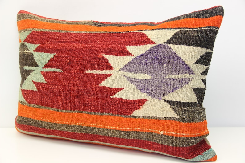 Turkish kilim pillow cover 16x24 inch 40x60 cm Novelty Lumbar Kilim pillow Unique Pillow Ethnic Pillow cover Kilim Cushion Cover F-254