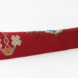 Twin extra long size kilim pillow cover 12x48 inch King size Anatolian lumbar Kilim Bohemian Geometric Bedding Chevron Queen Pillow N-868