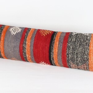 Twin extra long size kilim pillow cover 12x48 inch King size Anatolian lumbar Kilim Bohemian Geometric Bedding Chevron Queen Pillow N-772