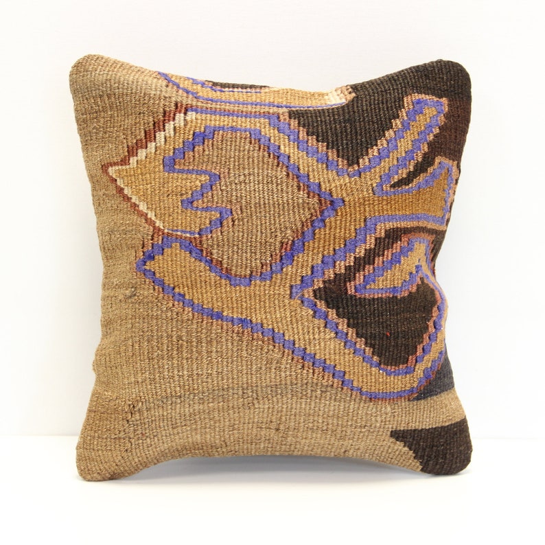 Accent kilim pillow cover 12x12 inch Natural Pillow Throw Kilim pillow cover Chevron Pillow Bolster Decorative Pillow S-1055