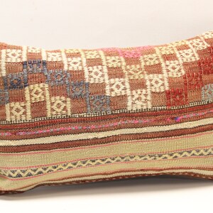 Handmade Kilim pillow cover 12x20 inch decorative Pillow Bohemian Lumbar Oriental Throw Pillow Kelim art deco style Cushion Cover B-1559