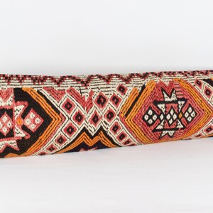 Twin extra long size kilim pillow cover 12x48 inch King size Anatolian lumbar Kilim Bohemian Geometric Bedding Chevron Queen Pillow N-785