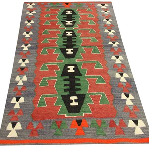 Turkish Kilim rug 4,6x3 feet Area rug  Oriental Kilim rug Floor Kilim Rug Turkish Rug Ottoman Style Handmade Kilim Small Rug  TR-2061