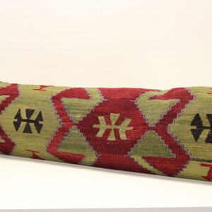 Handmade King size kilim pillow cover 12x48 inch Twin extra long Unique lumbar Flaming Kilim pillow cover Bedding Pillow Kilim Oblong N-550