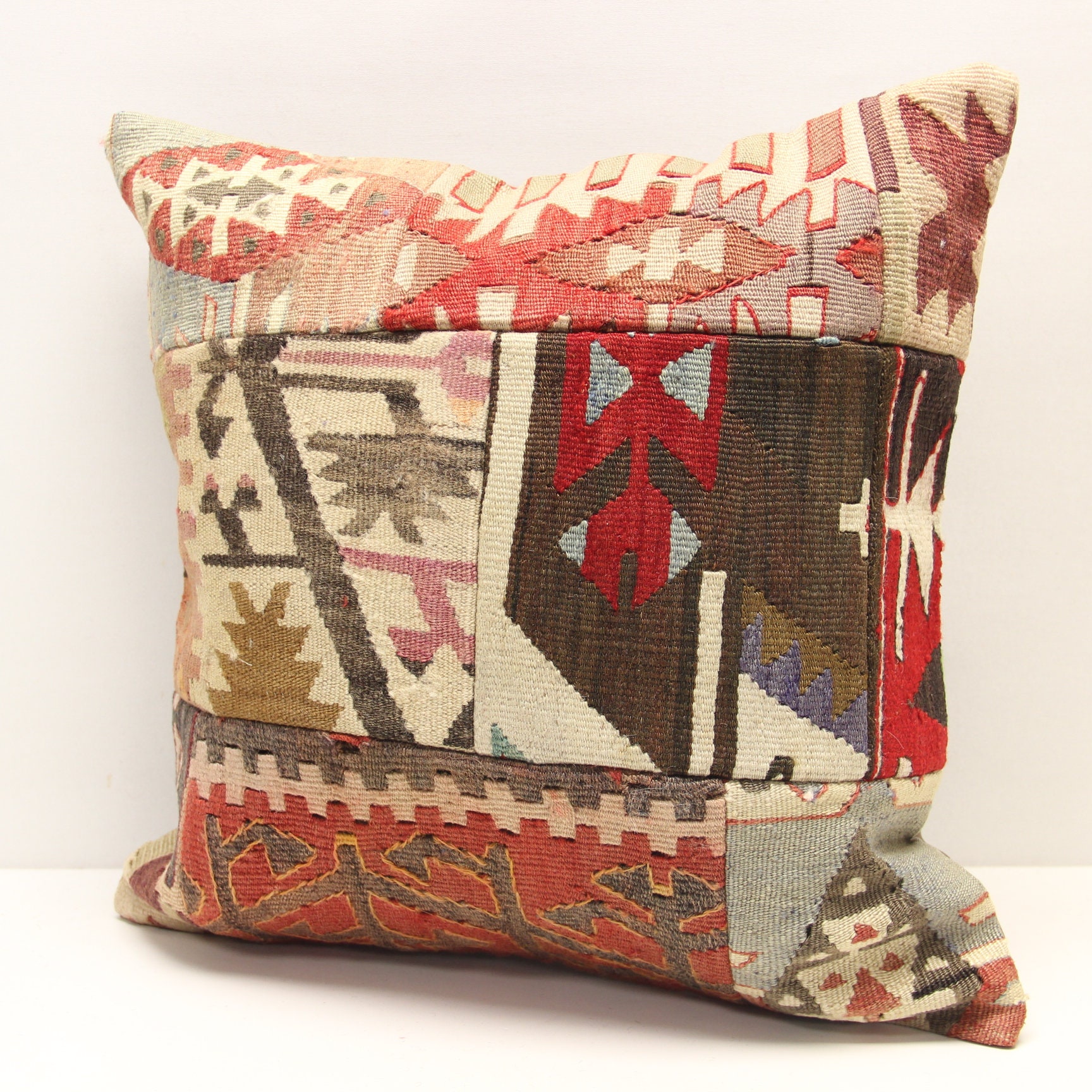 トルコクッション ヴィンテージパッチワーク パッチワークキリム枕