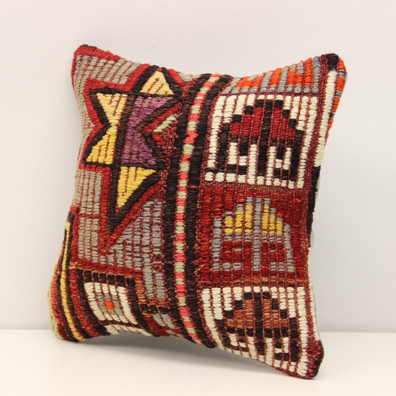 Accent kilim pillow cover 12x12 inch Natural Pillow Throw Kilim pillow cover Chevron Pillow Bolster Decorative Pillow S-994