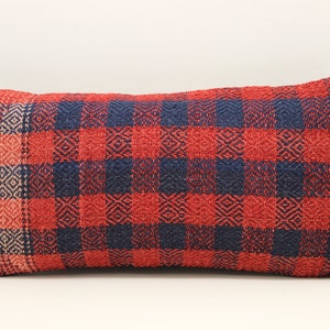 Handmade Lumbar kilim pillow 10x20 inch (25x50 cm) Oriental Boho pillow Turkish Kilim pillow cover Chair pillow Small Oblong Kilim A-753