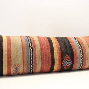 King size kilim pillow cover 14x48 inch 35x120 cm Bedding lumbar Kilim pillow cover extra long pillow cover Home Desing Oblong pillow T-209