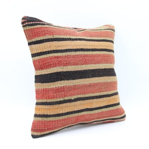 Turkish kilim pillow 14x14 inch Bohemian Kelim pillow Oriental Cushion cover Anatolian Art deco pillow cover Vintage Sofa pillow SL-1041