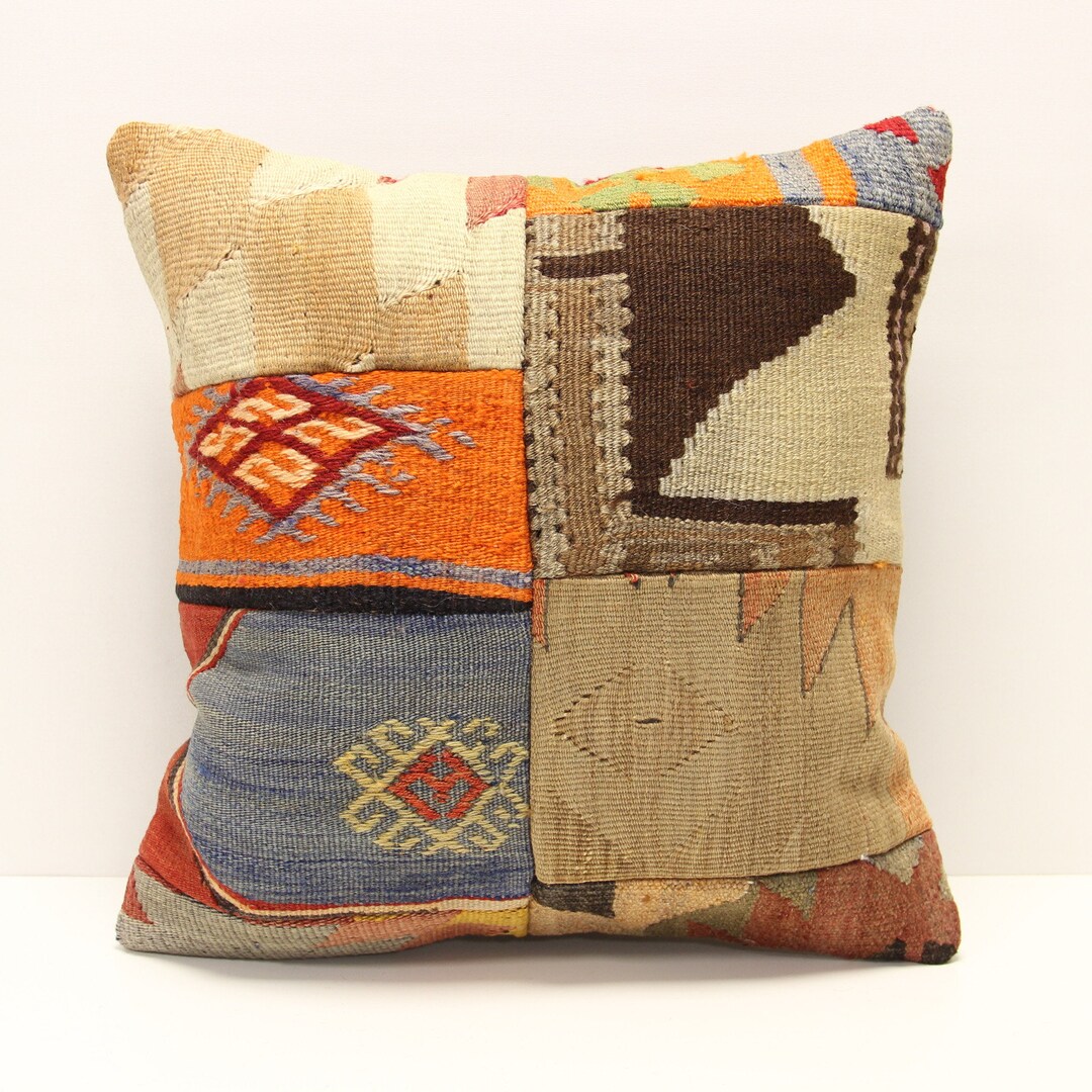 Patchwork Kilim Pillow Cover 18x18 Inch (45x45 Cm) Handmade Kilim ...
