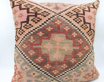 Huge kilim pillow cover 24x24 inch  Sitting Kelim Extra large Fireplace king size cushion